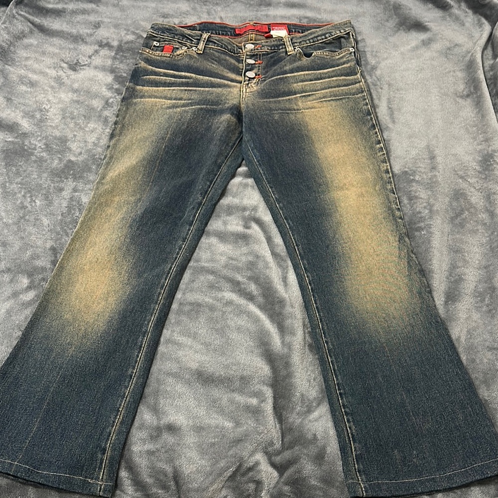 Vintage BONGO Blue Straight Jeans Classic Denim Style size 32x36